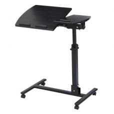 Rolling Laptop Table with Wheels Adjustable Folding Computer Desk Stand